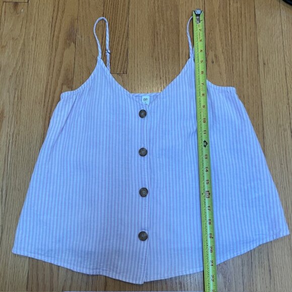 BP By Nordstrom button front pink/white linen blend Striped Cami top S - Picture 7 of 7